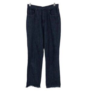 Marques Almeida Dark Wash loose leg raw hem 5 pocket jeans size 8
